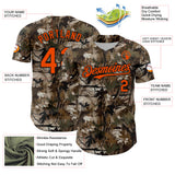 Custom Camo Orange-Black 3D Woodland Camo Authentic Salute To Service Authentic Baseball Jersey