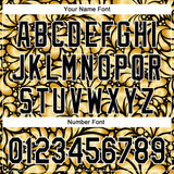 Custom Stitched Black White 3D Pattern Design Golden Subtle Floral Sports Pullover Sweatshirt Hoodie