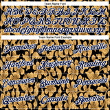 Custom Stitched Black Navy-White 3D Pattern Design Golden Subtle Floral Sports Pullover Sweatshirt Hoodie
