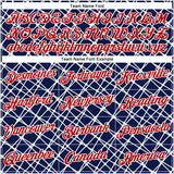 Custom Stitched Navy Red-White 3D Pattern Design Abstract Network Line Sports Pullover Sweatshirt Hoodie