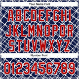Custom Stitched Navy Red-White 3D Pattern Design Abstract Network Line Sports Pullover Sweatshirt Hoodie