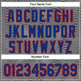 Custom Stitched Navy Royal Red-White 3D Pattern Design Wave Distorted Line Sports Pullover Sweatshirt Hoodie
