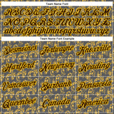 Custom Stitched Steel Gray Brown-Yellow 3D Pattern Design Golden Subtle Floral Sports Pullover Sweatshirt Hoodie