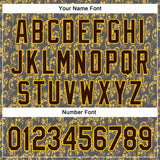 Custom Stitched Steel Gray Brown-Yellow 3D Pattern Design Golden Subtle Floral Sports Pullover Sweatshirt Hoodie