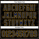 Custom Stitched Black Navy-Gold 3D Pattern Design Golden Subtle Floral Sports Pullover Sweatshirt Hoodie