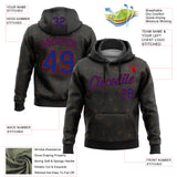 Custom Stitched Black Royal-Red 3D Pattern Design Golden Subtle Floral Sports Pullover Sweatshirt Hoodie