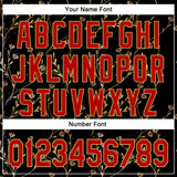 Custom Stitched Black Red-Old Gold 3D Pattern Design Golden Subtle Floral Sports Pullover Sweatshirt Hoodie