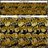 Custom Stitched Black Brown-Yellow 3D Pattern Design Golden Subtle Floral Sports Pullover Sweatshirt Hoodie