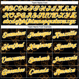 Custom Stitched Black Gold-White 3D Pattern Design Golden Subtle Floral Sports Pullover Sweatshirt Hoodie