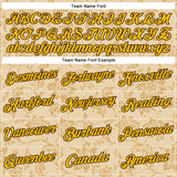 Custom Stitched City Cream Yellow-Brown 3D Pattern Design Golden Subtle Floral Sports Pullover Sweatshirt Hoodie