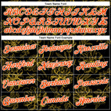 Custom Stitched Black Orange-White 3D Pattern Design Golden Subtle Floral Sports Pullover Sweatshirt Hoodie