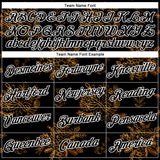 Custom Stitched Black White 3D Pattern Design Golden Subtle Floral Sports Pullover Sweatshirt Hoodie