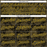 Custom Stitched Black Navy-Yellow 3D Pattern Design Golden Subtle Floral Sports Pullover Sweatshirt Hoodie