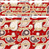 Custom Stitched Red Old Gold-White 3D Pattern Design Ethnic Paisley Floral Bandana Sports Pullover Sweatshirt Hoodie