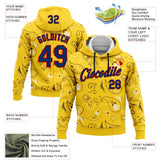 Custom Stitched Yellow US Navy Blue-Red 3D Pattern Design Ethnic Paisley Floral Bandana Sports Pullover Sweatshirt Hoodie