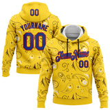 Custom Stitched Yellow US Navy Blue-Red 3D Pattern Design Ethnic Paisley Floral Bandana Sports Pullover Sweatshirt Hoodie