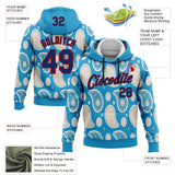 Custom Stitched Panther Blue US Navy Blue-Red 3D Pattern Design Ethnic Paisley Floral Bandana Sports Pullover Sweatshirt Hoodie