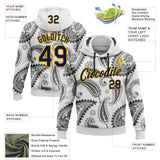 Custom Stitched White Navy-Gold 3D Pattern Design Ethnic Paisley Floral Bandana Sports Pullover Sweatshirt Hoodie