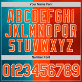 Custom Orange Blue-White 3D Pattern Design Neon Stripe Sportswear Performance T-Shirt