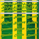 Custom Yellow Grass Green-Green 3D Pattern Design Brazil Stripe Sportswear Performance T-Shirt