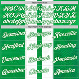 Custom White Green-Grass Green 3D Pattern Design Mexico Stripe Sport Wear Performance T-Shirt