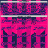 Custom Red Dark Purple-Hot Pink 3D Pattern Design Neon Stripe Sportswear Performance T-Shirt