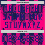 Custom Red Dark Purple-Hot Pink 3D Pattern Design Neon Stripe Sportswear Performance T-Shirt