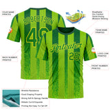 Custom Green Grass Green Yellow-Light Yellow 3D Pattern Design Brazil Stripe Sportswear Performance T-Shirt