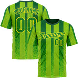 Custom Green Grass Green Yellow-Light Yellow 3D Pattern Design Brazil Stripe Sportswear Performance T-Shirt