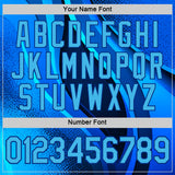 Custom Blue Sky Blue-Royal 3D Pattern Design France Wave Gradient Sportswear Performance T-Shirt