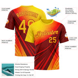 Custom Red Yellow 3D Pattern Design Spain Wave Gradient Sportswear Performance T-Shirt