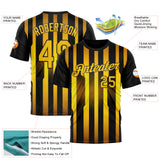 Custom Black Yellow 3D Pattern Design Germany Stripe Sportswear Performance T-Shirt