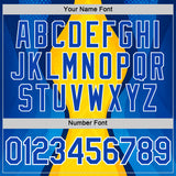 Custom Yellow Thunder Blue Blue-White 3D Pattern Design Brazil Color Block Sportswear Performance T-Shirt