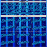 Custom Blue Royal-Lakes Blue 3D Pattern Design Classic Geometric Shape Stripe Sportswear Performance T-Shirt