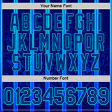 Custom Blue Royal-Lakes Blue 3D Pattern Design Classic Geometric Shape Stripe Sportswear Performance T-Shirt