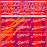 Custom Red Fire Red-White 3D Pattern Design Neon Stripe Sportswear Performance T-Shirt