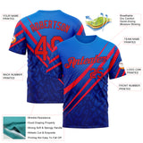 Custom Blue Fire Red-Royal 3D Pattern Design USA Inspired Sportswear Performance T-Shirt