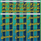 Custom Green Yellow-US Navy Blue 3D Pattern Design Stripe Sportswear Performance T-Shirt