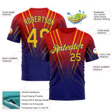 Custom Red Yellow-US Navy Blue 3D Pattern Design USA Inspired France Sportswear Performance T-Shirt