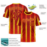 Custom Red Yellow 3D Pattern Design Spain Stripe Sport Wear Performance T-Shirt