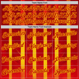 Custom Red Yellow 3D Pattern Design Spain Stripe Sport Wear Performance T-Shirt