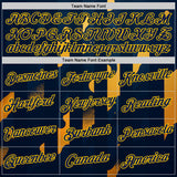 Custom Blue Navy-Yellow 3D Pattern Design Geometric Shape Stripe Sport Wear Performance T-Shirt