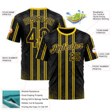 Custom Black Yellow 3D Pattern Design Germany Stripe Sport Wear Performance T-Shirt