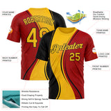 Custom Red Yellow-White 3D Pattern Design Germany Sport Wear Performance T-Shirt