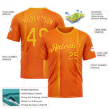 Custom Orange Yellow 3D Pattern Design Gradient Sport Wear Performance T-Shirt