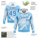Custom Stitched White Powder Blue-Blue 3D Pattern Design Argentine Inspired Geometric Shape Sports Wear Pullover Sweatshirt Hoodie