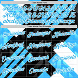 Custom Stitched Black Sky Blue Blue-White 3D Pattern Design Chelsea Argentine Inspired Geometric Shape Sports Wear Pullover Sweatshirt Hoodie
