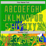 Custom Stitched Green Neon Green Yellow-Royal 3D Pattern Design Brazil Inspired Tropical Plants Sports Wear Pullover Sweatshirt Hoodie