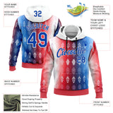 Custom Stitched Red Thunder Blue-White 3D Pattern Design American Inspired Geometric Tribal Shape Sports Wear Pullover Sweatshirt Hoodie