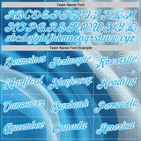 Custom Stitched Blue Sky Blue-White 3D Pattern Design Argentine Inspired Subtle Floral Sports Wear Pullover Sweatshirt Hoodie
